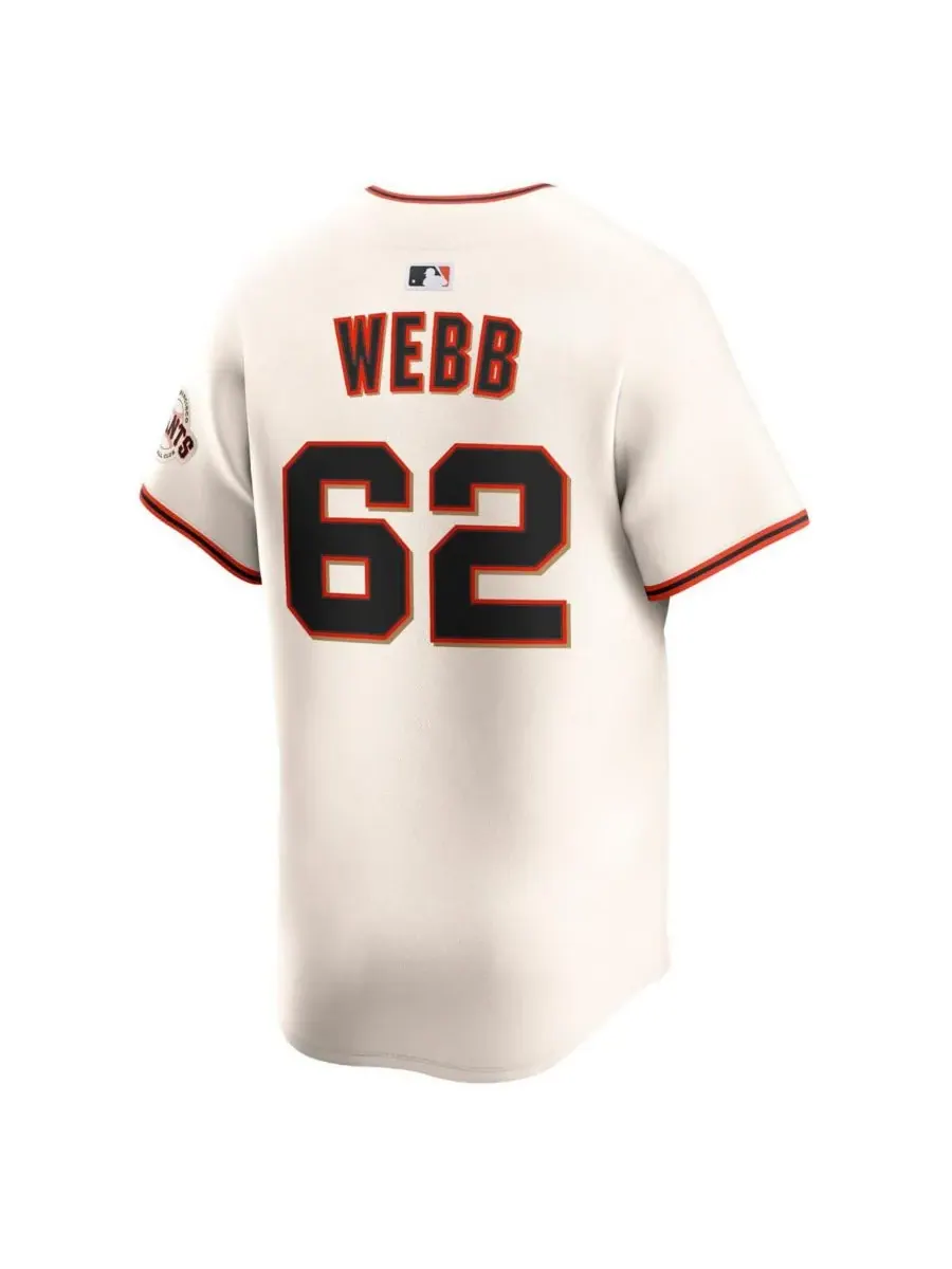 Nike Мужская кремовая домашняя футболка игрока команды San Francisco Giants Логана Уэбба — изображение 2 из 3, бежевый