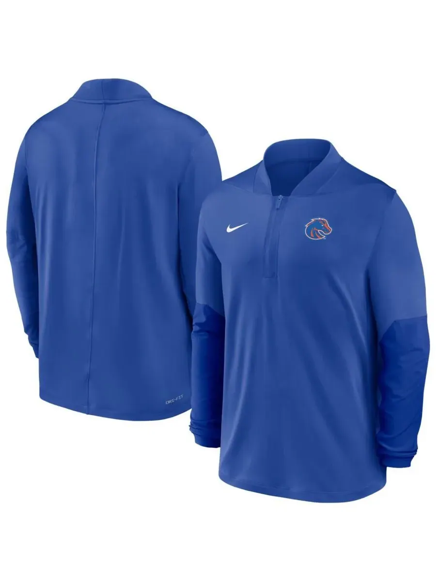 Мужская толстовка Royal Boise State Broncos Dri-FIT с застежкой-молнией до середины груди Nike