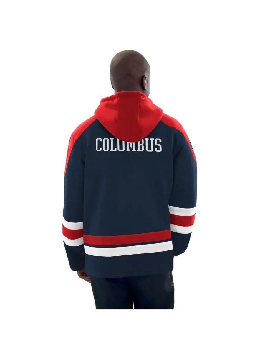 Starter Мужская толстовка с капюшоном в стиле хоккейной команды Columbus Blue Jackets — изображение 2 из 2