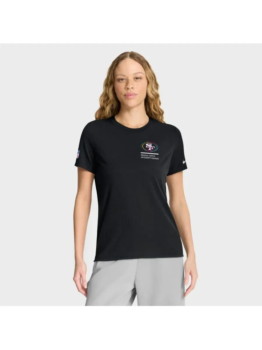 Nike Женская черная футболка San Francisco 49ers 2025 NFL Crucial Catch Tri-Blend Dri-FIT
