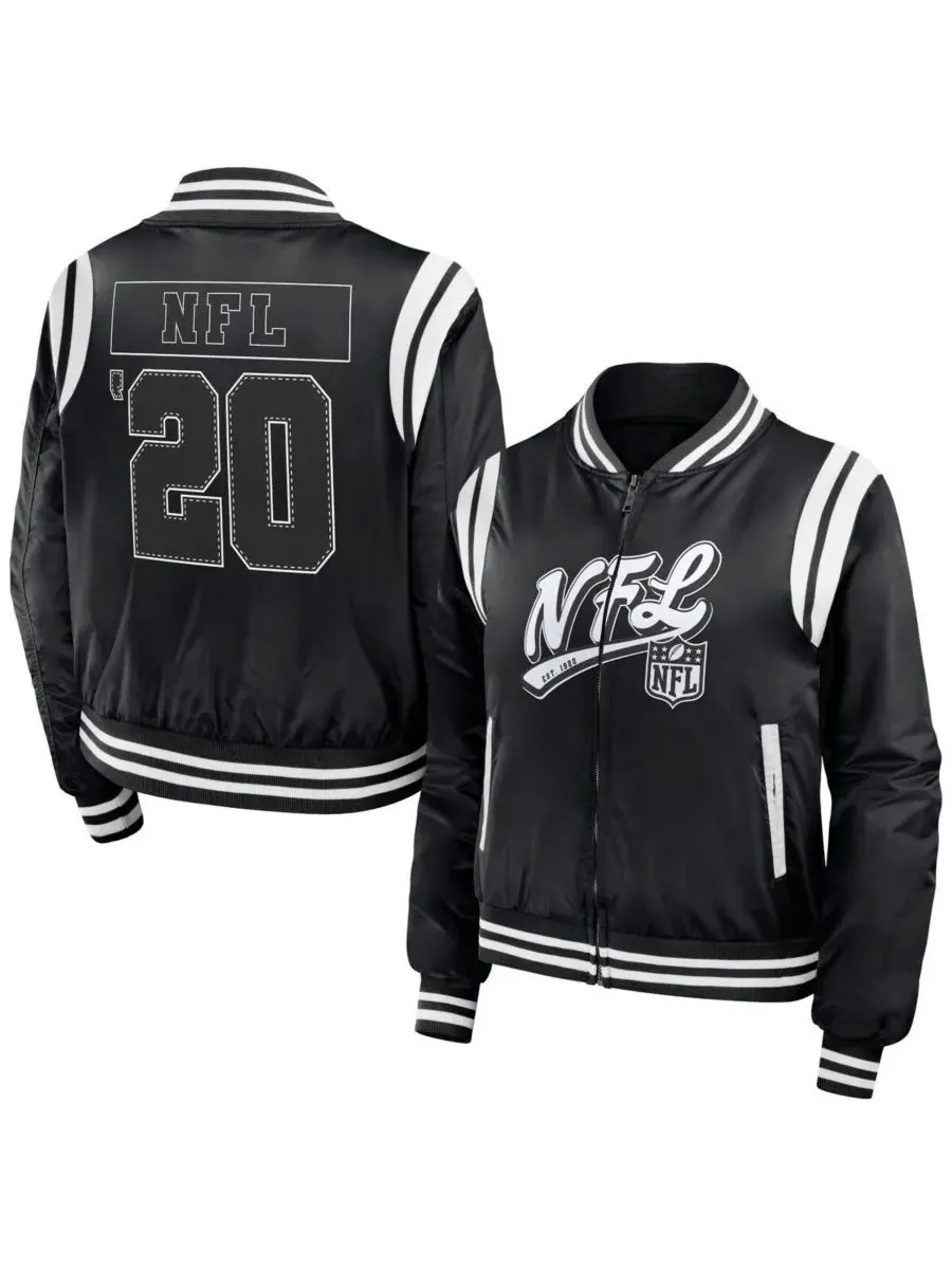 WEAR by Erin Andrews Женская куртка-бомбер Black Shield Merchandise на молнии