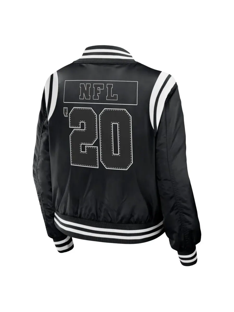 WEAR by Erin Andrews Женская куртка-бомбер Black Shield Merchandise на молнии — изображение 2 из 3, черный