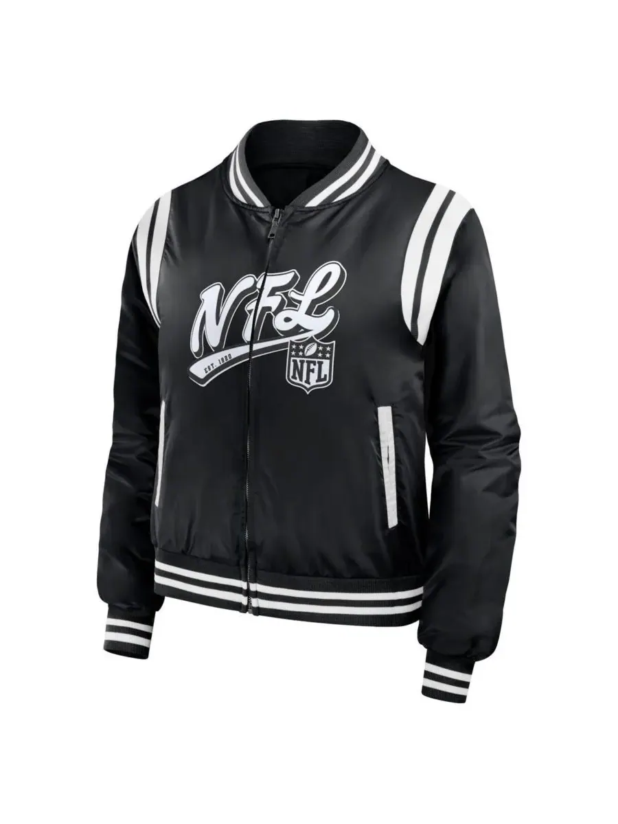 WEAR by Erin Andrews Женская куртка-бомбер Black Shield Merchandise на молнии — изображение 3 из 3, черный