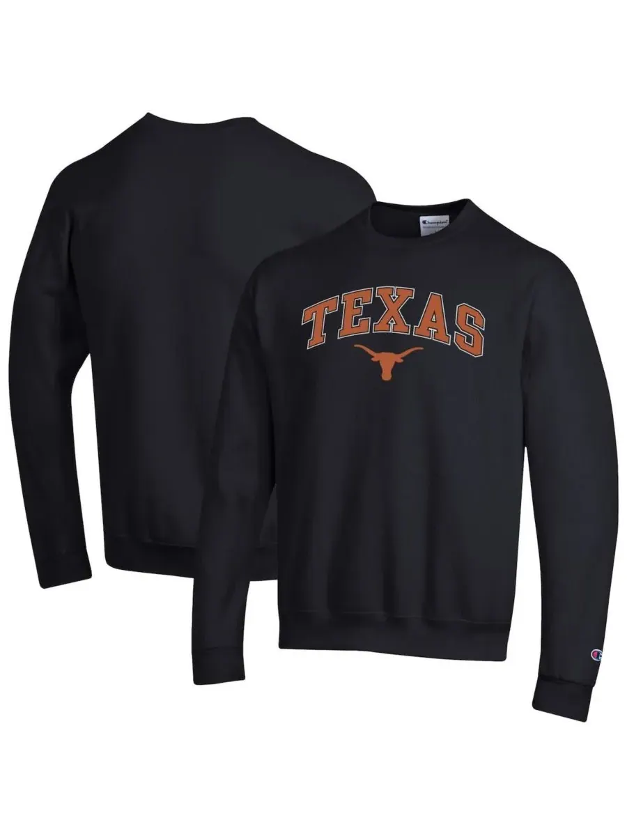 Champion Мужская черная толстовка с логотипом Texas Longhorns Arch Over Logo