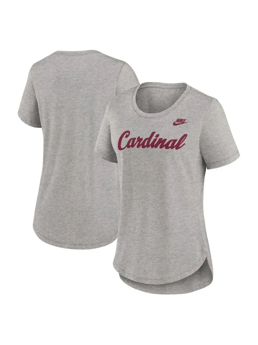 Nike Женская футболка Stanford Cardinal Legacy Tri-Blend цвета «серый меланж»