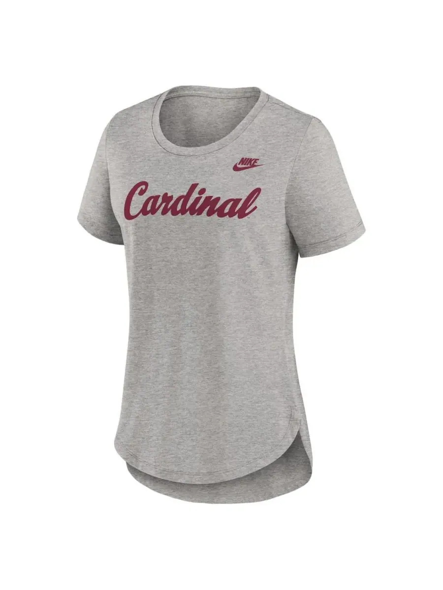 Nike Женская футболка Stanford Cardinal Legacy Tri-Blend цвета «серый меланж» — изображение 2 из 3