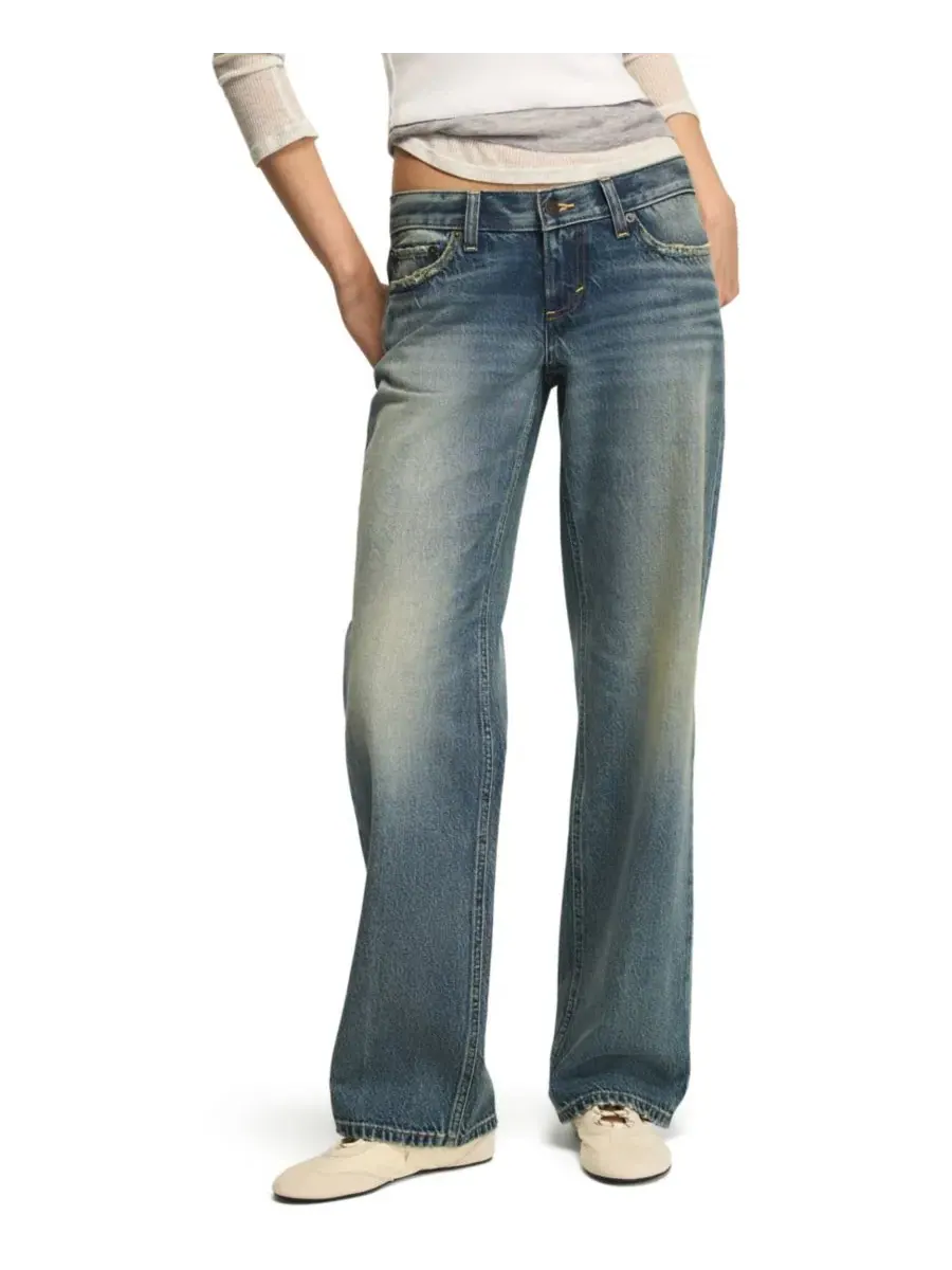 Джинсы свободного кроя с заниженной посадкой Lucky Brand, Get Low Wash