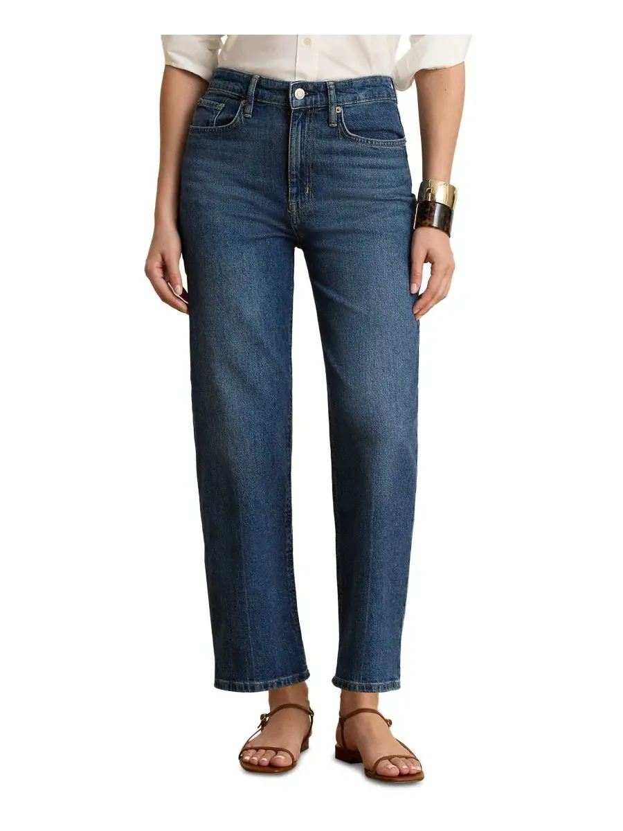 Джинсы прямого кроя с высокой посадкой Petite High-Rise Relaxed-Fit Straight-Leg Jeans Lauren Ralph