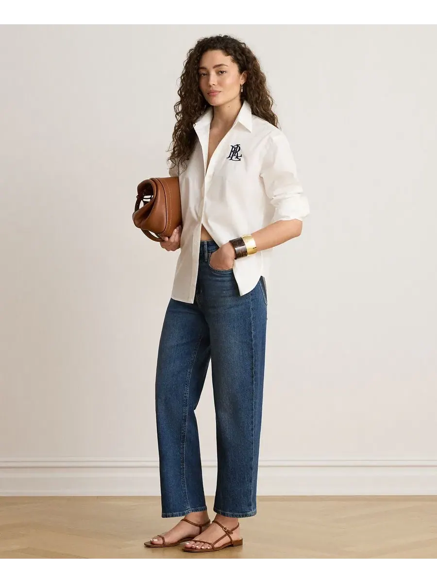 Джинсы прямого кроя с высокой посадкой Petite High-Rise Relaxed-Fit Straight-Leg Jeans Lauren Ralph — изображение 2 из 5