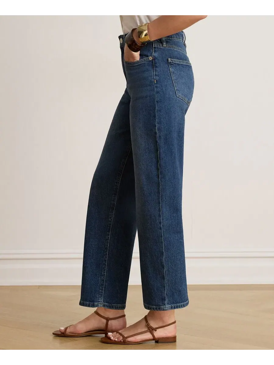 Джинсы прямого кроя с высокой посадкой Petite High-Rise Relaxed-Fit Straight-Leg Jeans Lauren Ralph — изображение 3 из 5