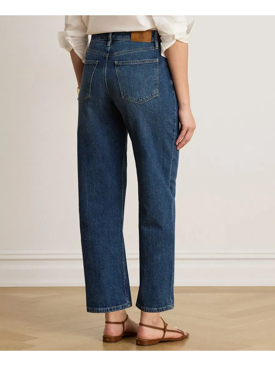 Джинсы прямого кроя с высокой посадкой Petite High-Rise Relaxed-Fit Straight-Leg Jeans Lauren Ralph — изображение 5 из 5