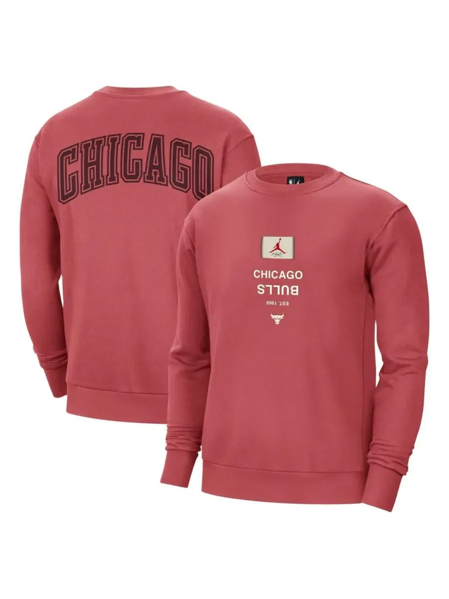 Jordan Мужская красная толстовка-пуловер Chicago Bulls Courtside Statement Edition из плотной ткани