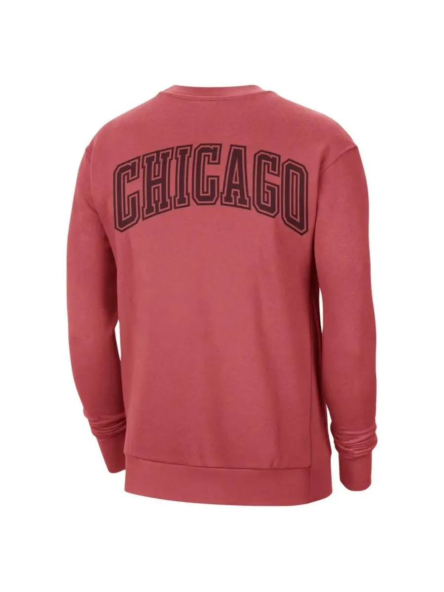 Jordan Мужская красная толстовка-пуловер Chicago Bulls Courtside Statement Edition из плотной ткани — изображение 2 из 3