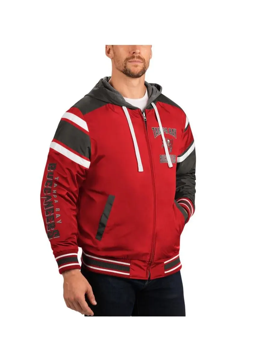 G-III Sports by Carl Banks Мужская красно-серая двусторонняя толстовка на молнии с капюшоном и — изображение 3 из 3, красный