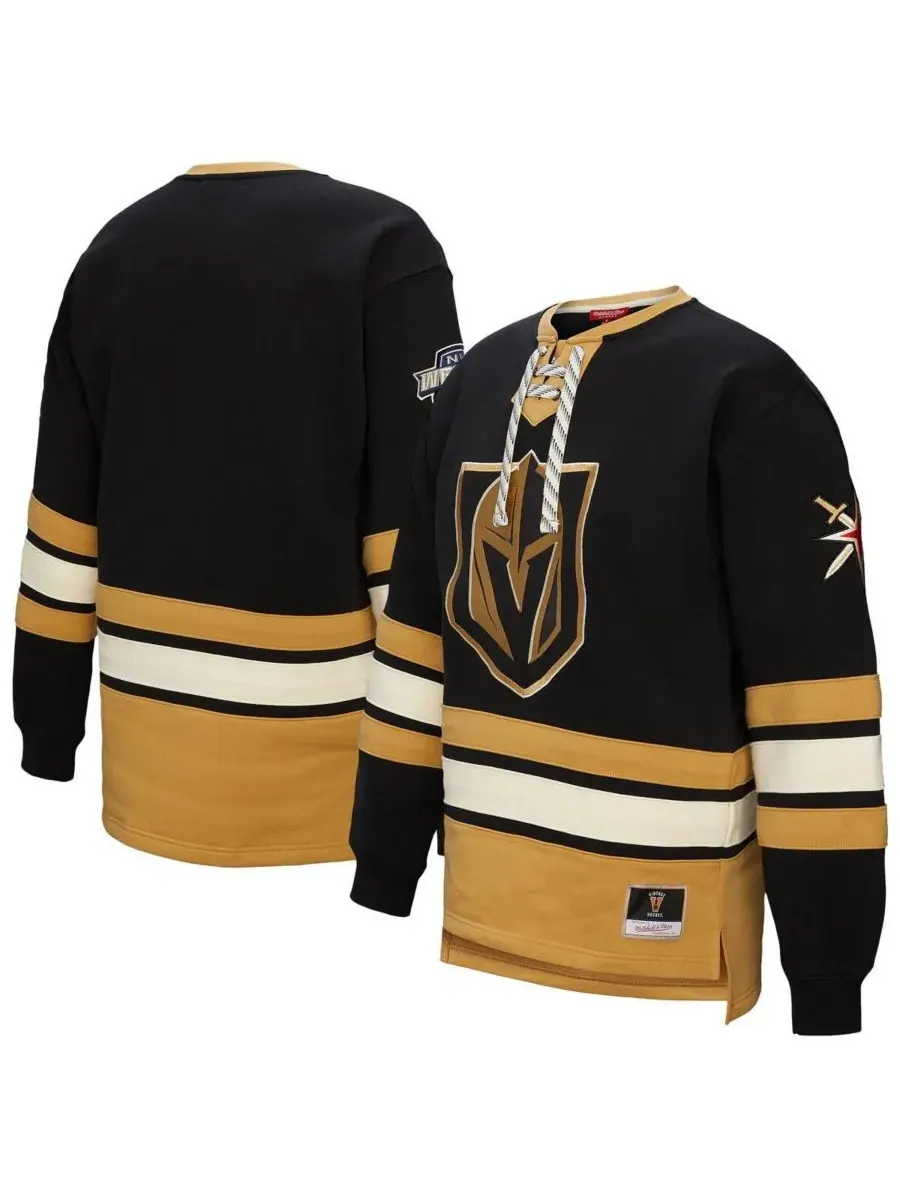 Mitchell & Ness Женская черная толстовка с завязками Vegas Golden Knights Heritage