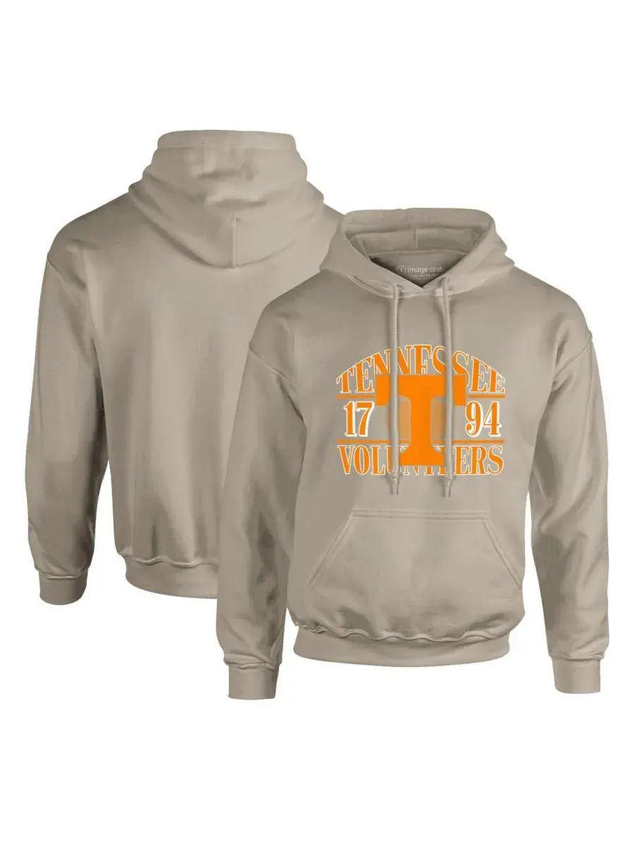 Image One Мужская толстовка с капюшоном бежевого цвета с надписью "Tennessee Volunteers Upper Arch