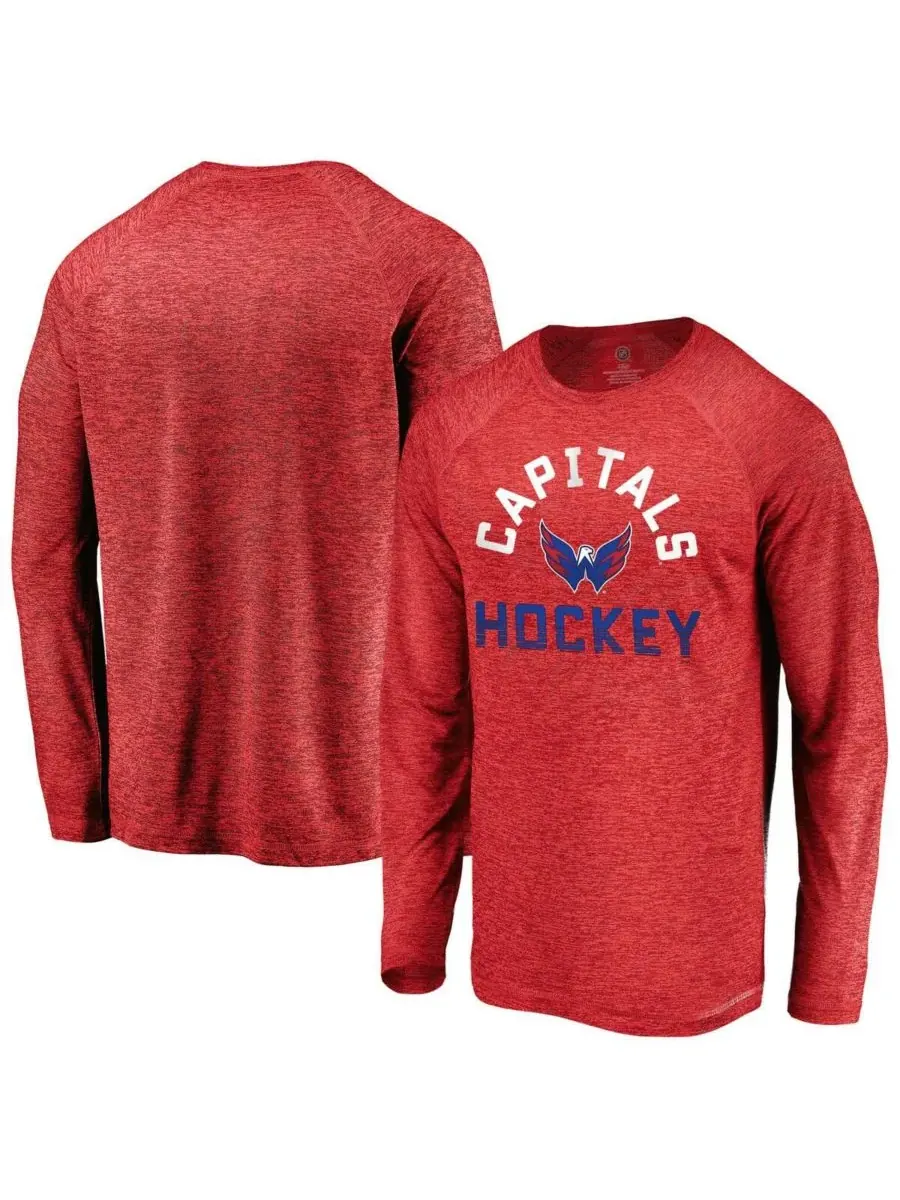 Fanatics Мужская спортивная красная футболка с длинным рукавом-реглан Washington Capitals Iconic