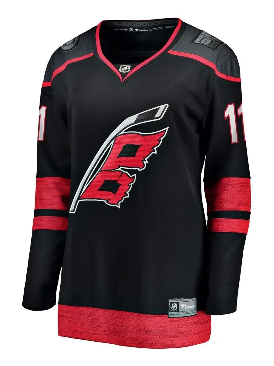Fanatics Женская альтернативная игровая майка Jordan Staal Black Carolina Hurricanes Breakaway — изображение 3 из 3, черный