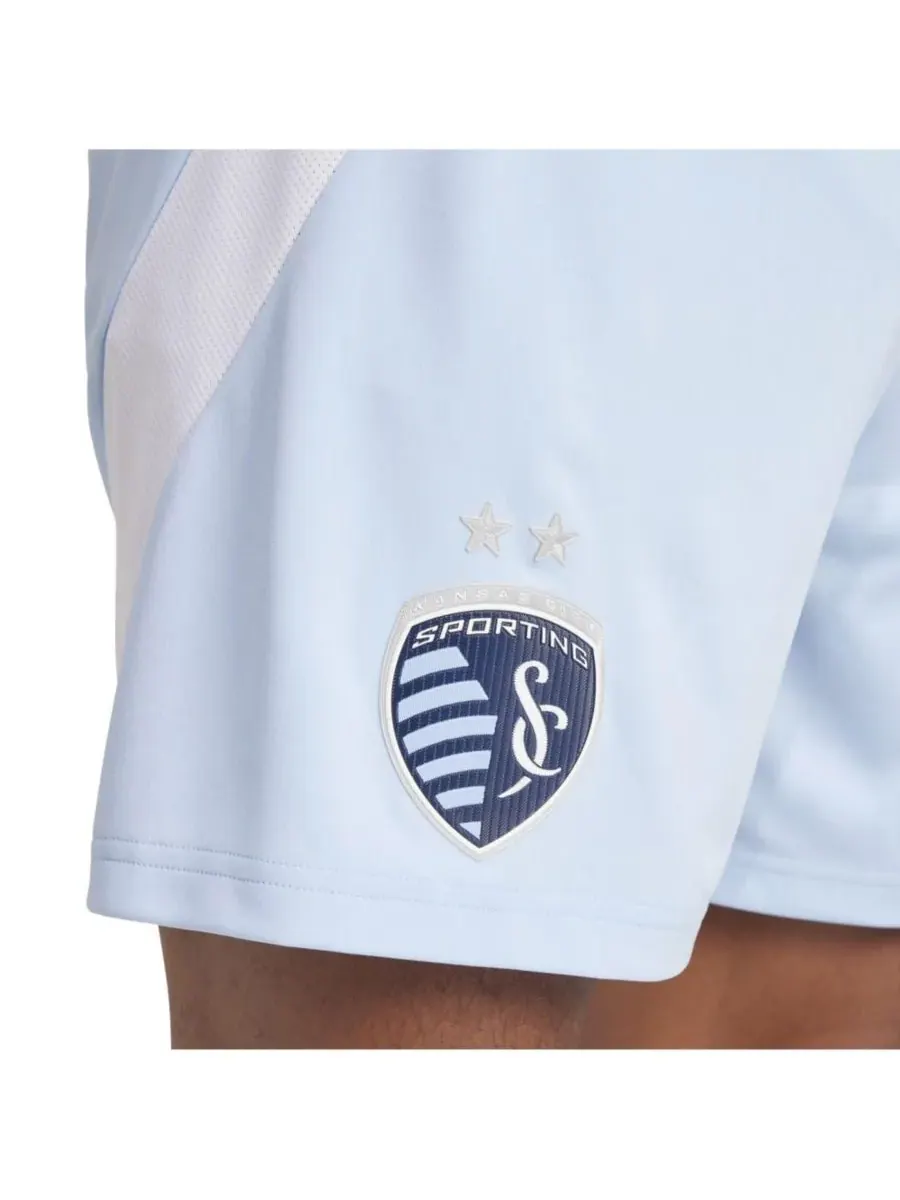 Adidas Мужские светло-голубые шорты Sporting Kansas City Home 2025 One KC Authentic — изображение 3 из 5, светлый синий