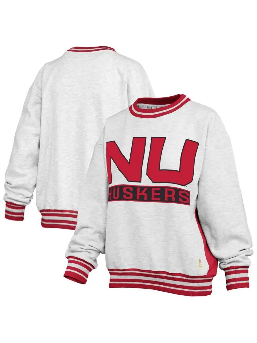 Pressbox Женская толстовка с круглым вырезом и логотипом команды Nebraska Huskers Endzone