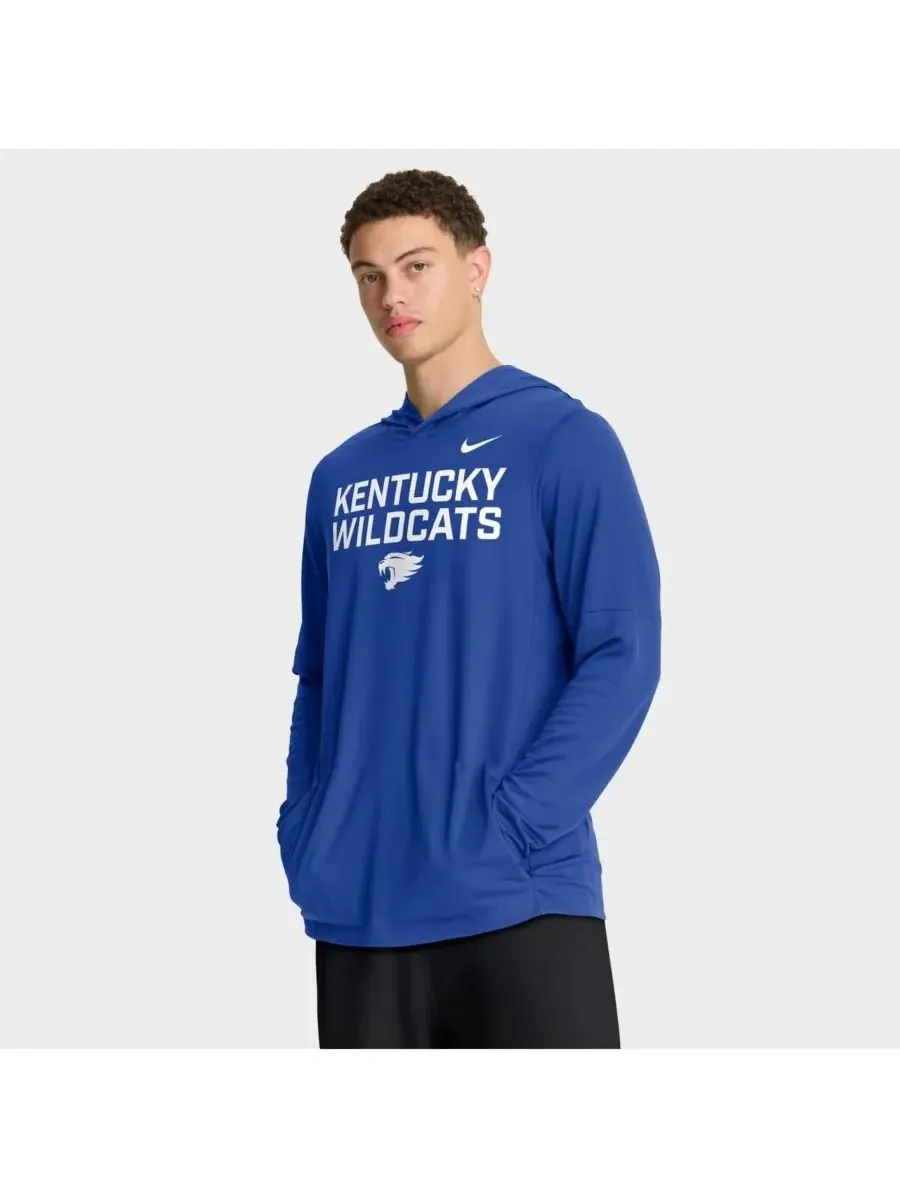 Мужская толстовка с длинным рукавом Royal Kentucky Wildcats 2025 Sideline Performance Nike