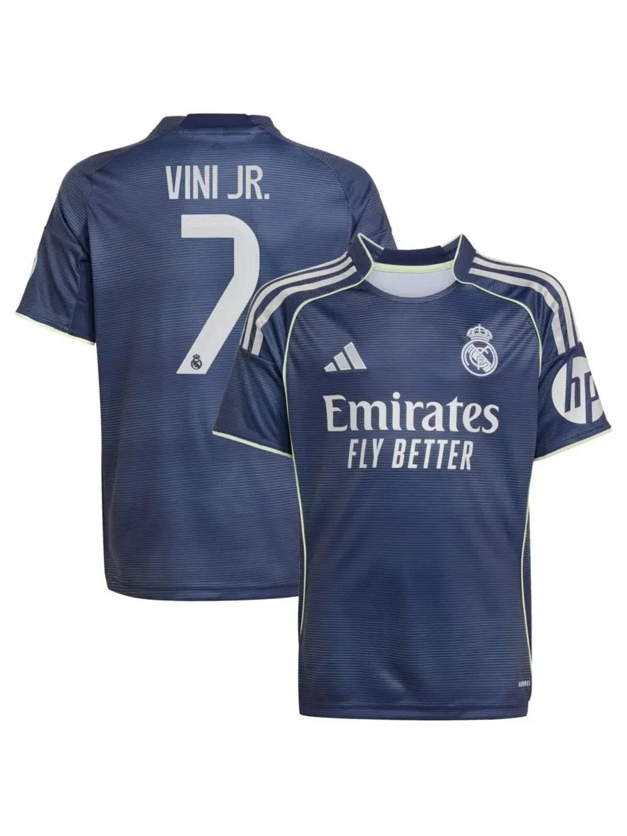 Adidas Детская футболка-реплика Vini Jr. Blue Real Madrid сезона 2025/26 для мальчиков и девочек