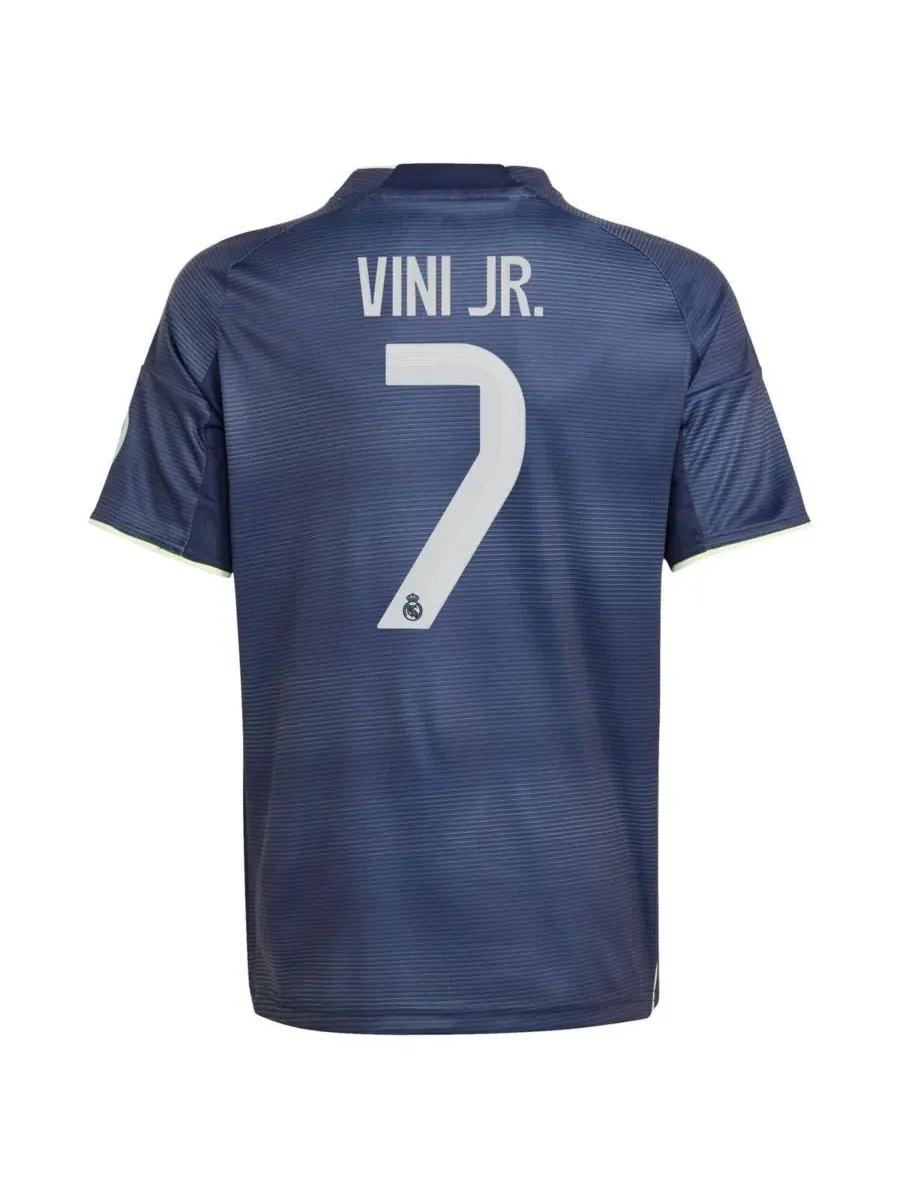 Adidas Детская футболка-реплика Vini Jr. Blue Real Madrid сезона 2025/26 для мальчиков и девочек — изображение 2 из 3, синий