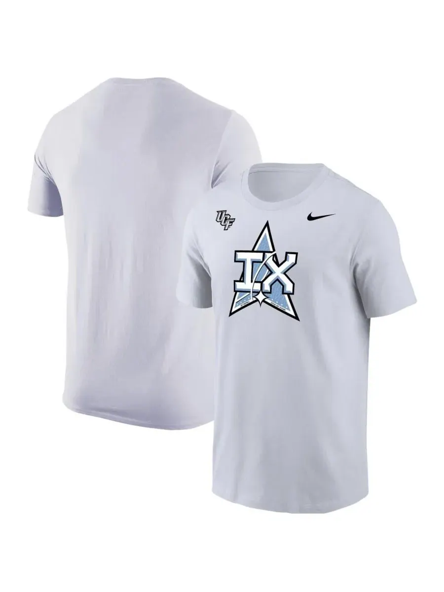 Nike Мужская белая футболка UCF Knights с нашивкой Space Game Patch Core