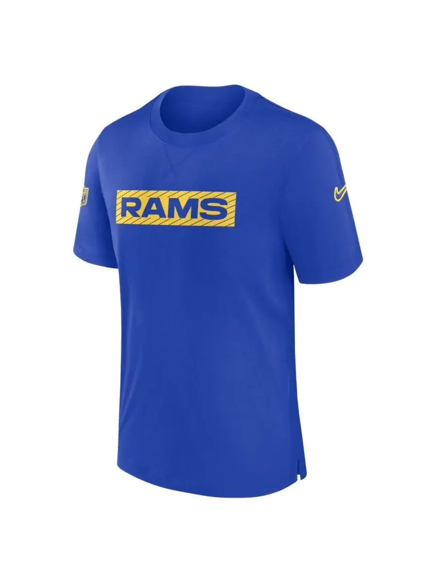 Мужская футболка Royal Los Angeles Rams Sideline Player Performance Nike — изображение 2 из 3, королевский