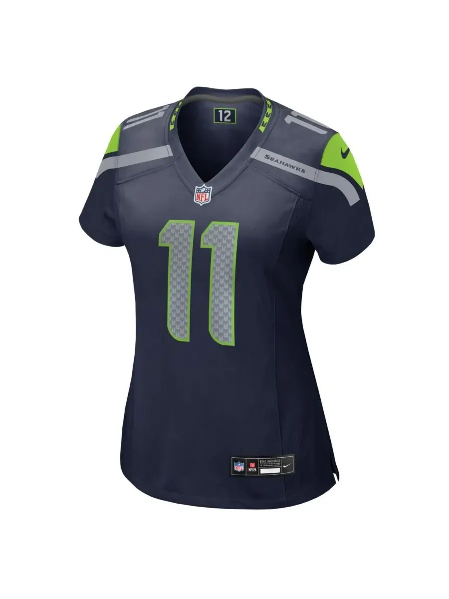 Nike Женская игровая футболка Jaxon Smith-Njigba College Navy Seattle Seahawks — изображение 2 из 3, темно-синий