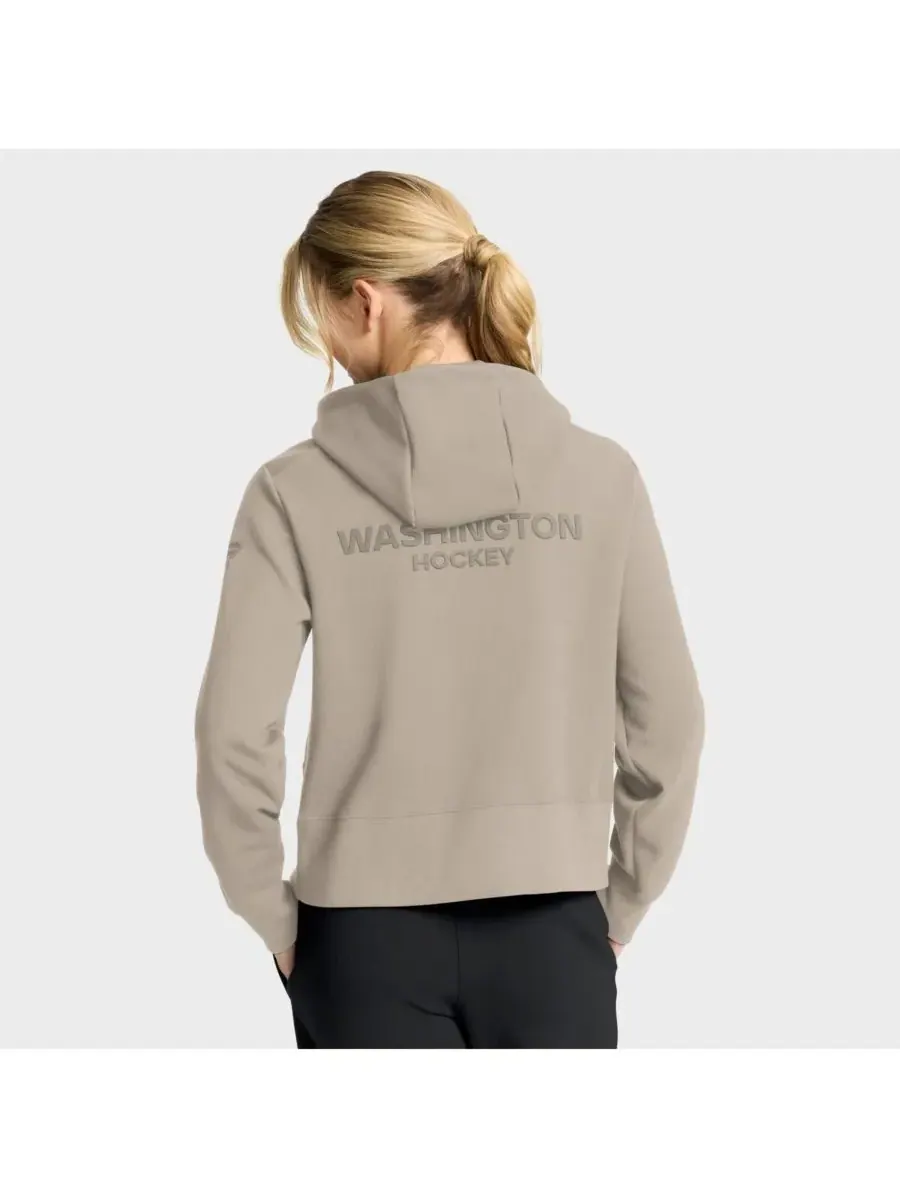 Fanatics Женская толстовка с застежкой-молнией на четверть длины, цвета хаки, с символикой — изображение 2 из 4, бежевый