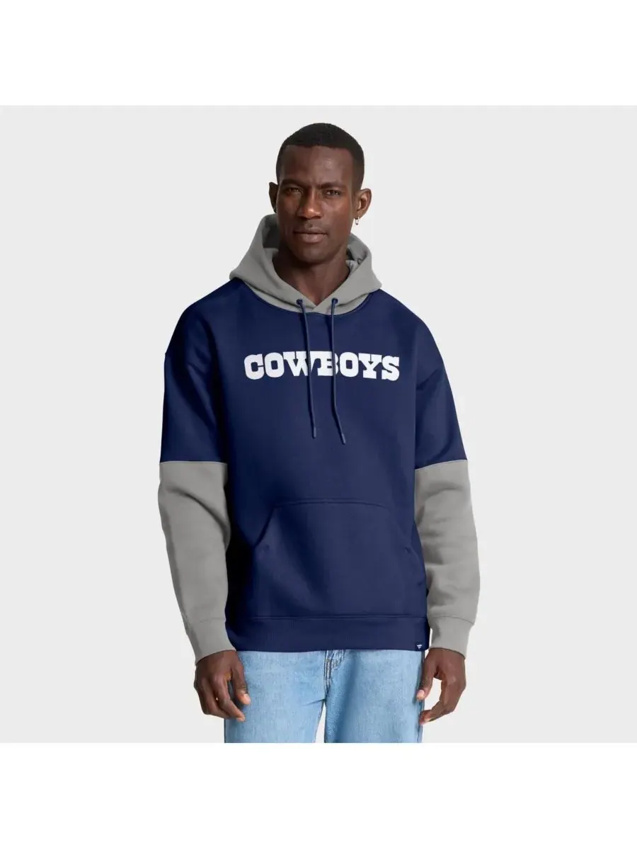 Fanatics Мужская толстовка с капюшоном в виде шлема команды Dallas Cowboys темно-синего цвета — изображение 2 из 4