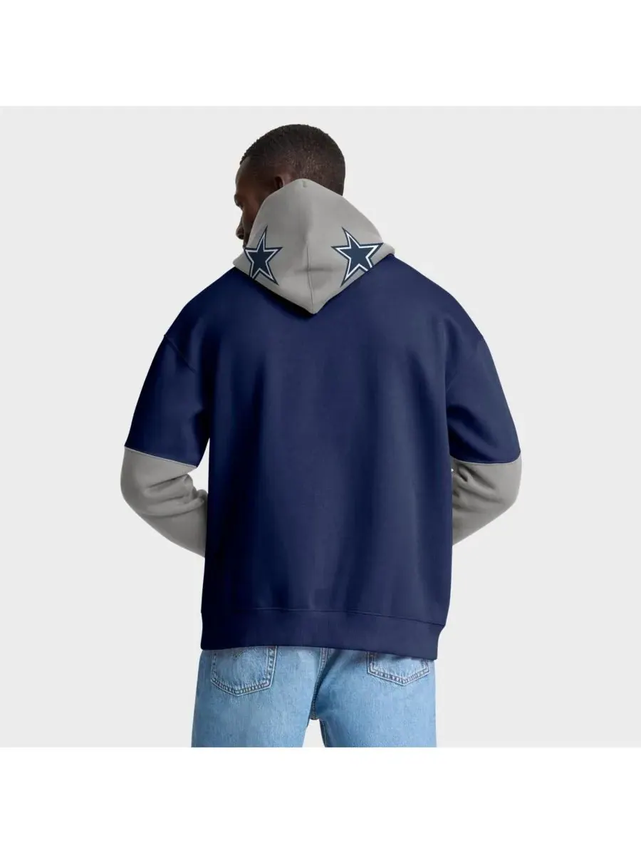 Fanatics Мужская толстовка с капюшоном в виде шлема команды Dallas Cowboys темно-синего цвета — изображение 3 из 4