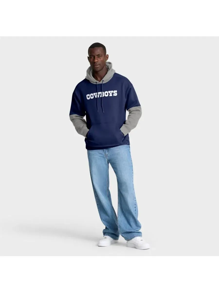 Fanatics Мужская толстовка с капюшоном в виде шлема команды Dallas Cowboys темно-синего цвета — изображение 4 из 4