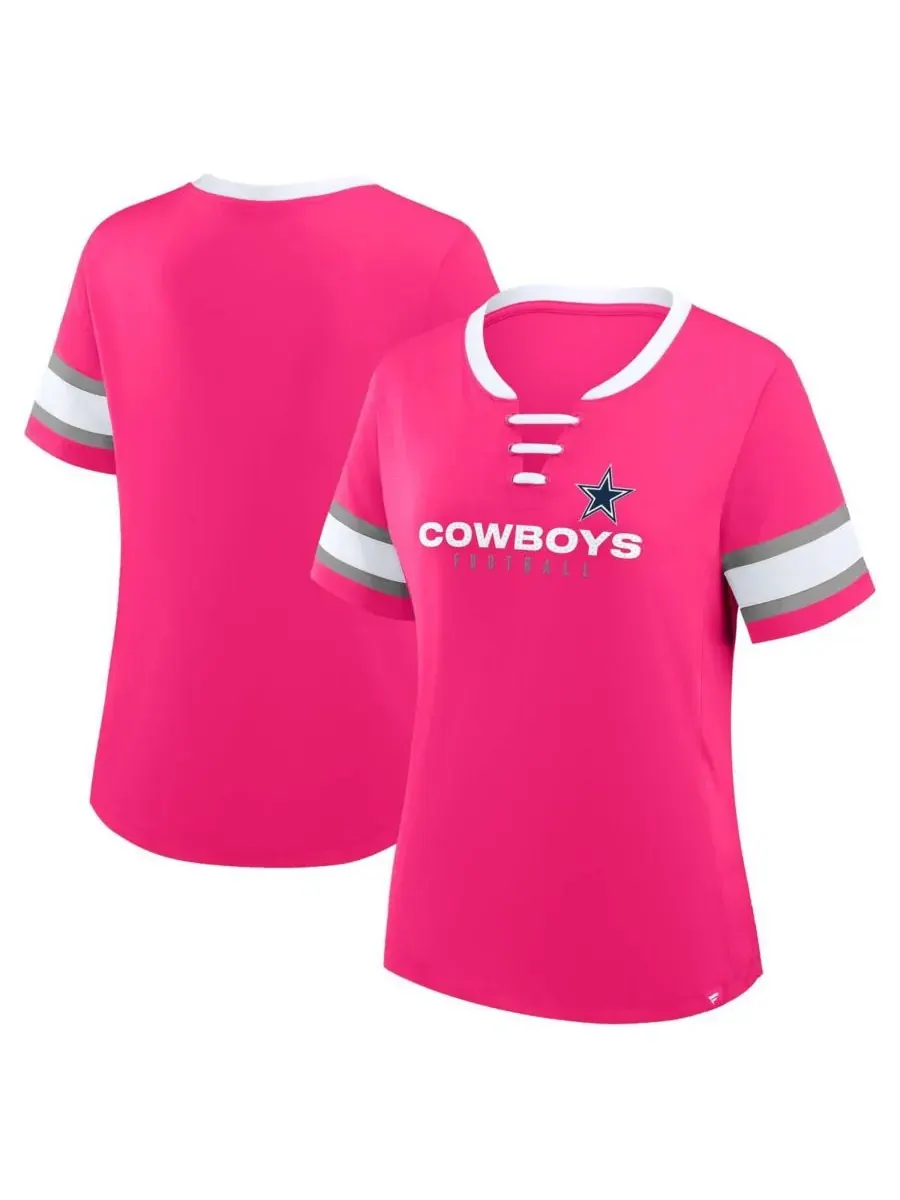 Fanatics Женская розовая футболка Dallas Cowboys Redzone Draw Play Athena на шнуровке