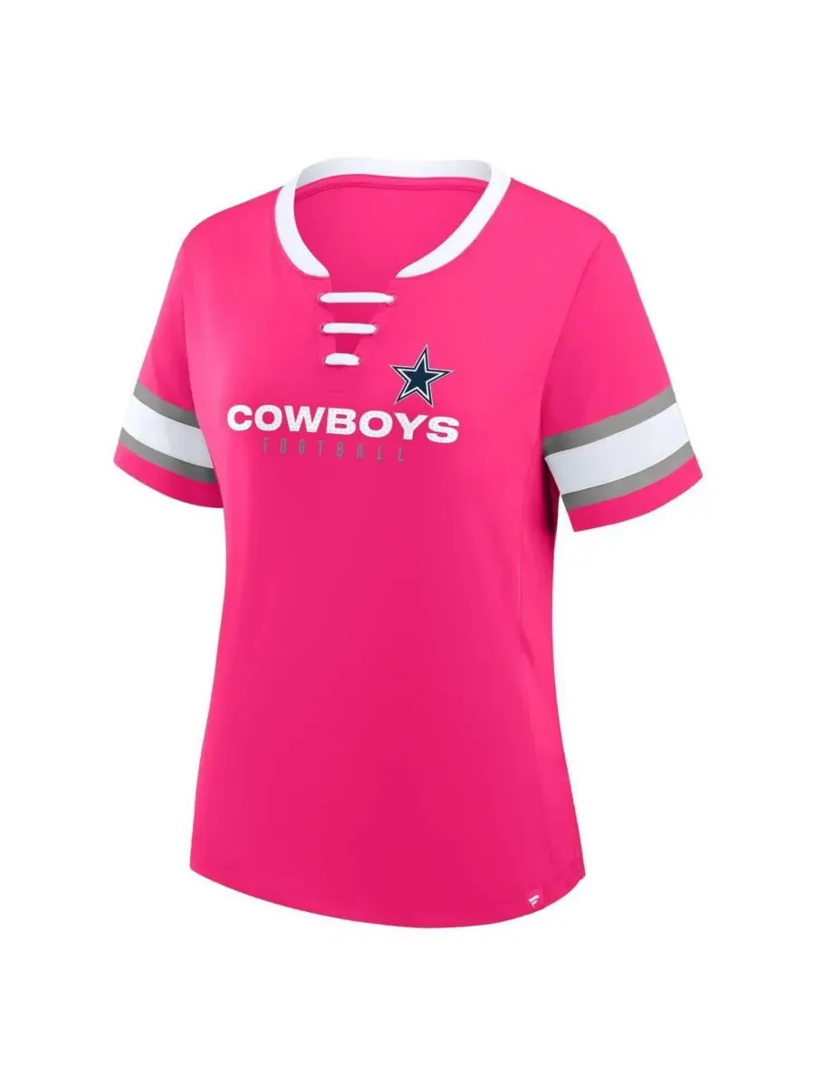 Fanatics Женская розовая футболка Dallas Cowboys Redzone Draw Play Athena на шнуровке — изображение 2 из 3, розовый