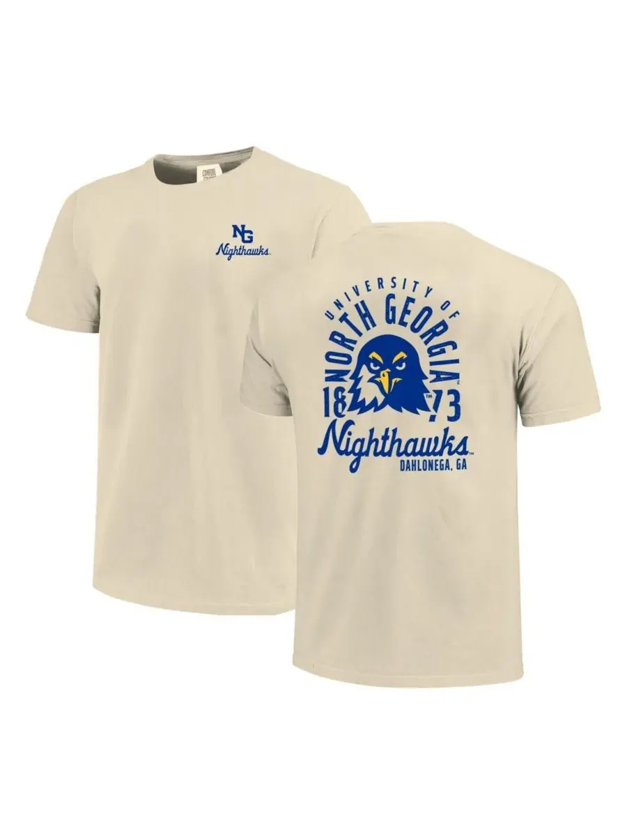 Мужская кремовая футболка North Georgia Nighthawks Comfort Colors с изображением талисмана команды