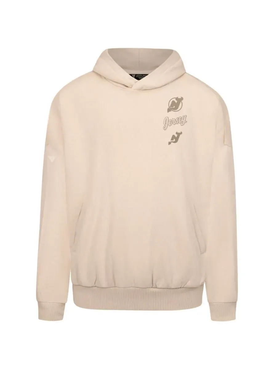 LevelWear Мужская кремовая толстовка с капюшоном New Jersey Devils Contact Stamp — изображение 2 из 3, бежевый