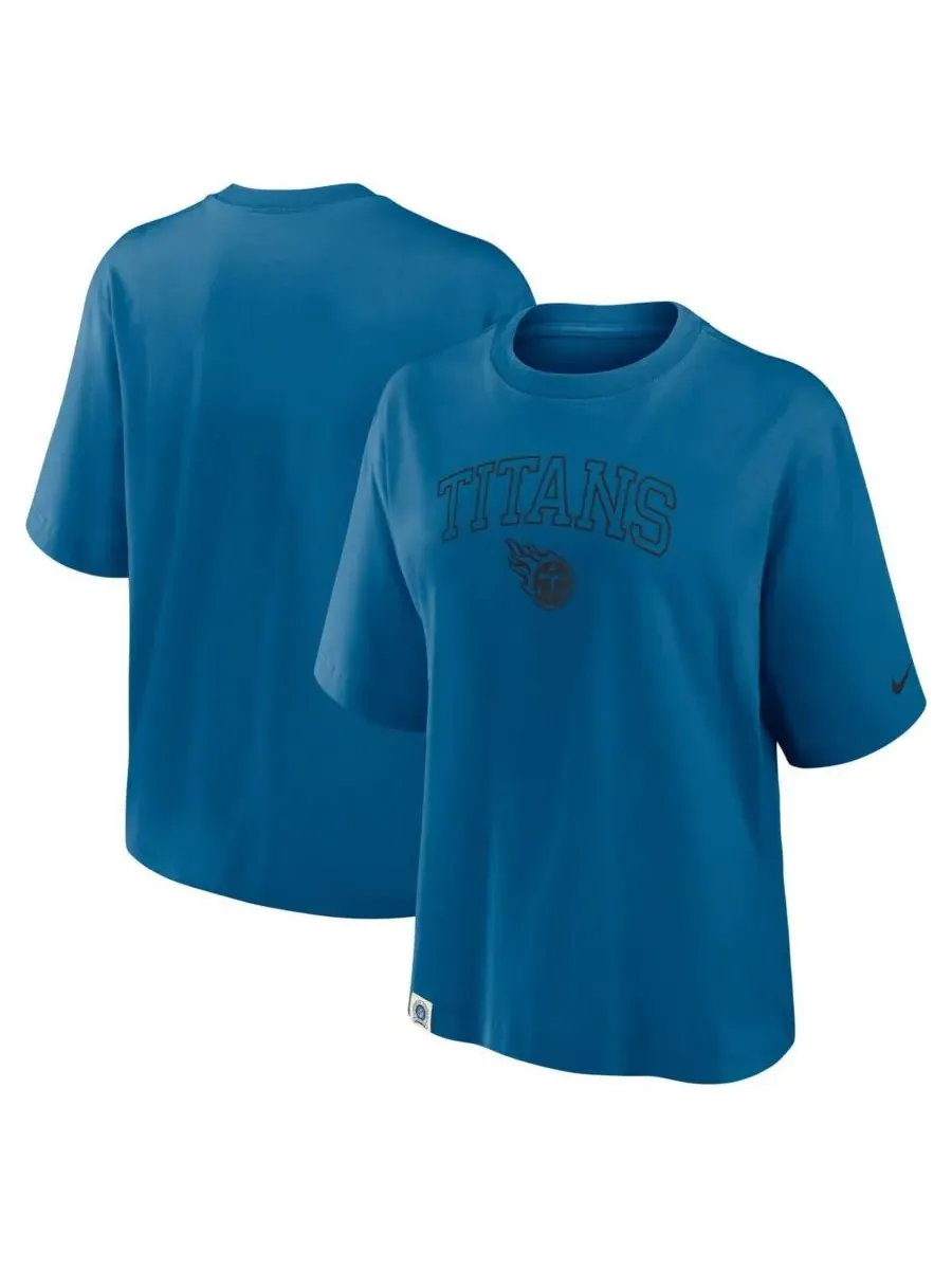 Nike Женская синяя футболка свободного кроя с эмблемой команды Tennessee Titans Glory Arch