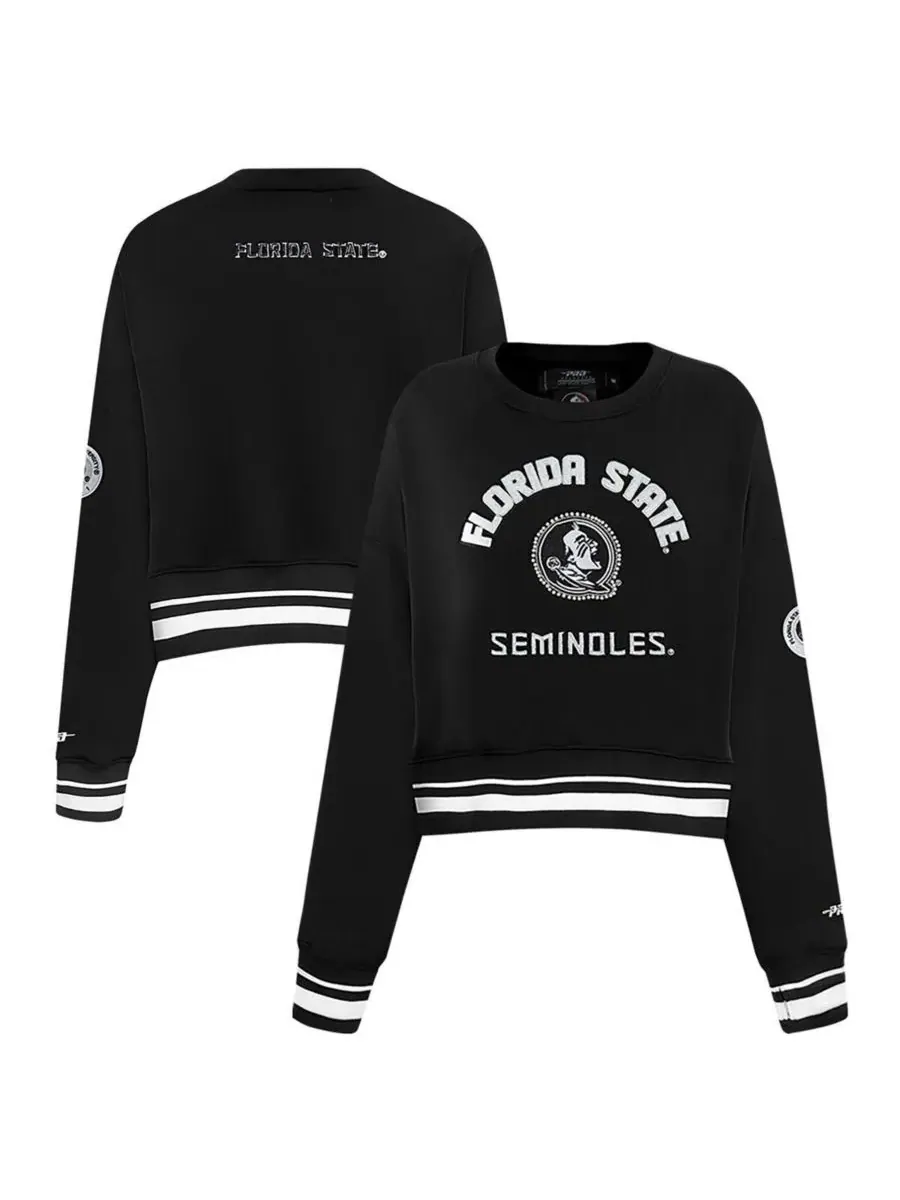 Pro Standard Женская черная укороченная толстовка Florida State Seminoles цвета «культивированный