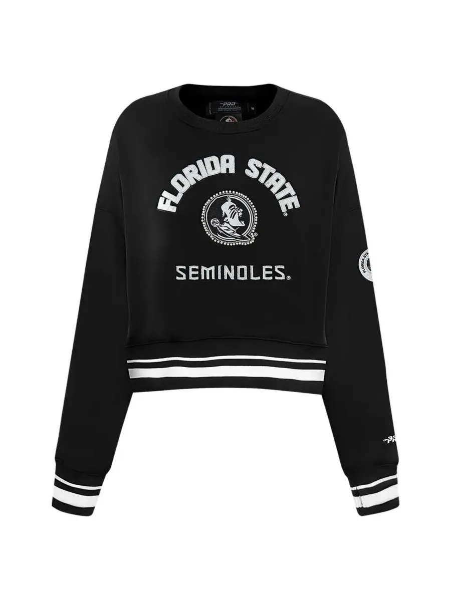 Pro Standard Женская черная укороченная толстовка Florida State Seminoles цвета «культивированный — изображение 3 из 3