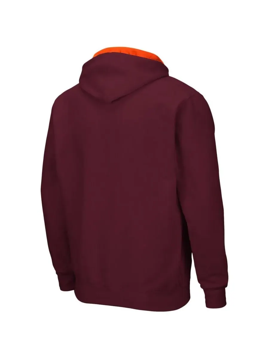 Мужская толстовка на молнии Virginia Tech Hokies Arch & Logo 3.0 Colosseum — изображение 2 из 3, коричневый