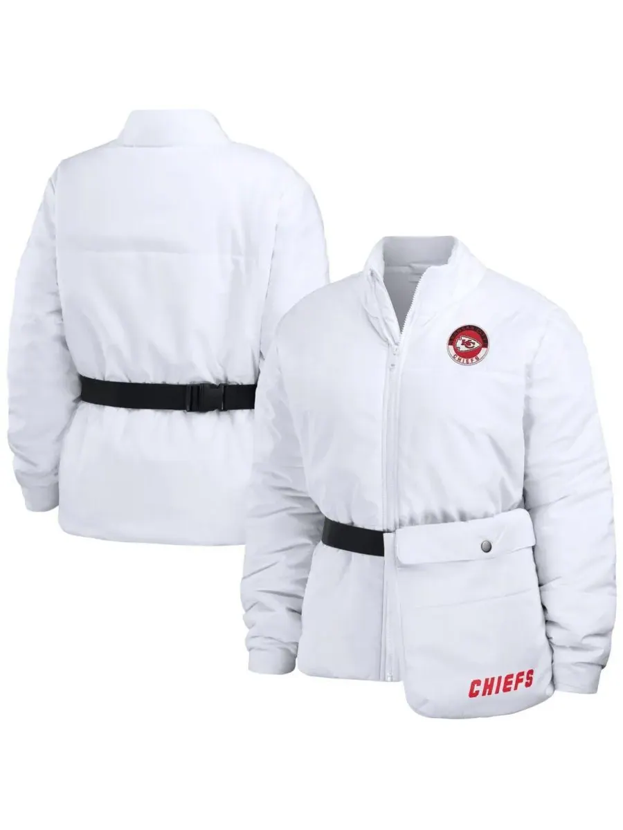 WEAR by Erin Andrews Женская белая пуховая куртка Kansas City Chiefs Packaway на молнии