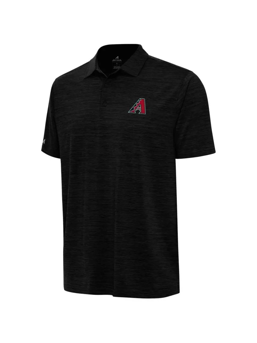 Antigua Мужская поло-рубашка цвета меланж, черная, с логотипом Arizona Diamondbacks