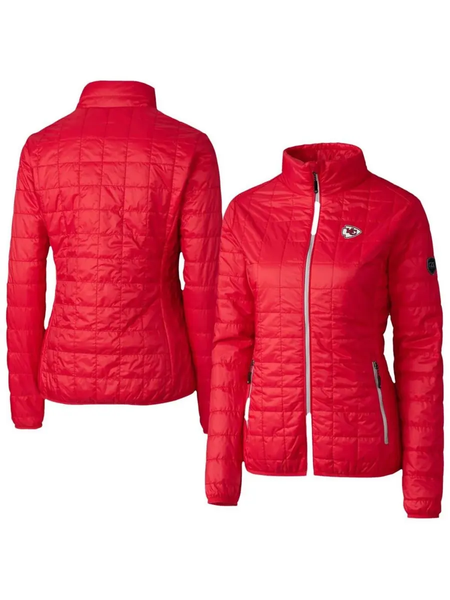 Cutter & Buck Женская красная пуховая куртка Kansas City Chiefs Rainier PrimaLoft Eco с утеплителем