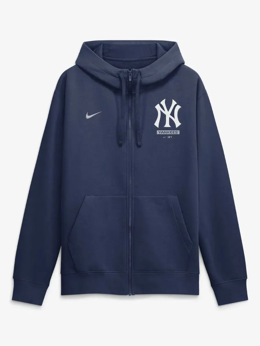 Худи полносью с капюшоном и молнией Primetime Lockup New York Yankees Nike — изображение 4 из 5, темно-синий