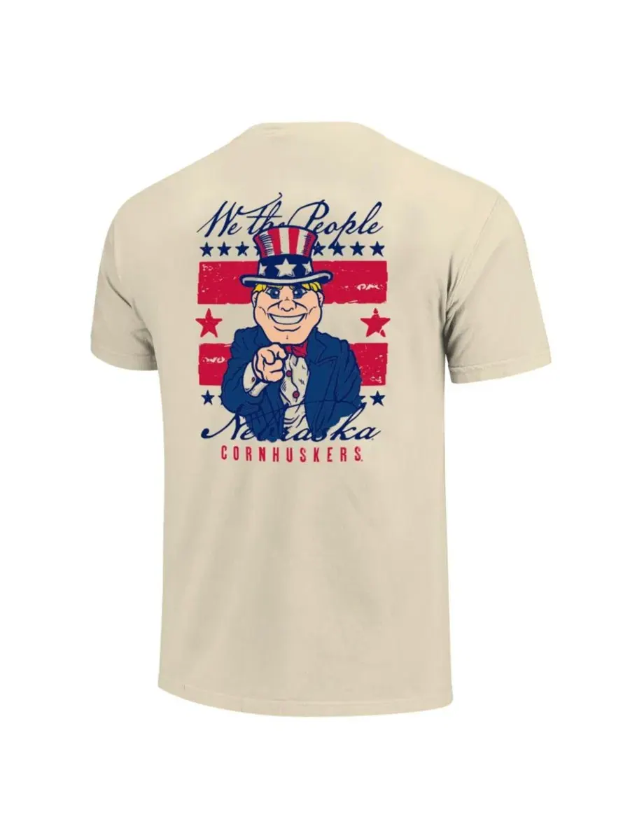 Футболка с длинным рукавом из хлопка с принтом Uncle Sam Mascot Image One — изображение 2 из 3, бежевый