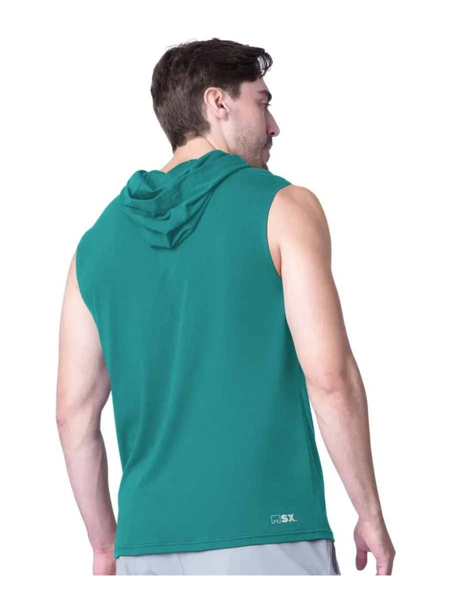 Мужской безрукавный худи с капюшоном Action Sleeveless Pullover Hoodie MSX by Michael Strahan — изображение 3 из 3, голубой