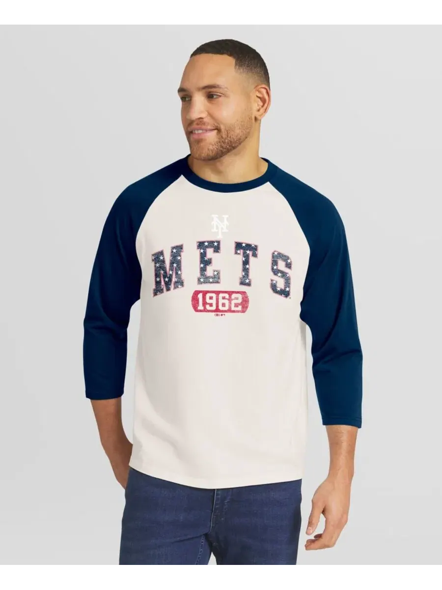 Футболка с длинным рукавом 3/4 New York Mets Americana Darius Rucker Collection By Fanatics