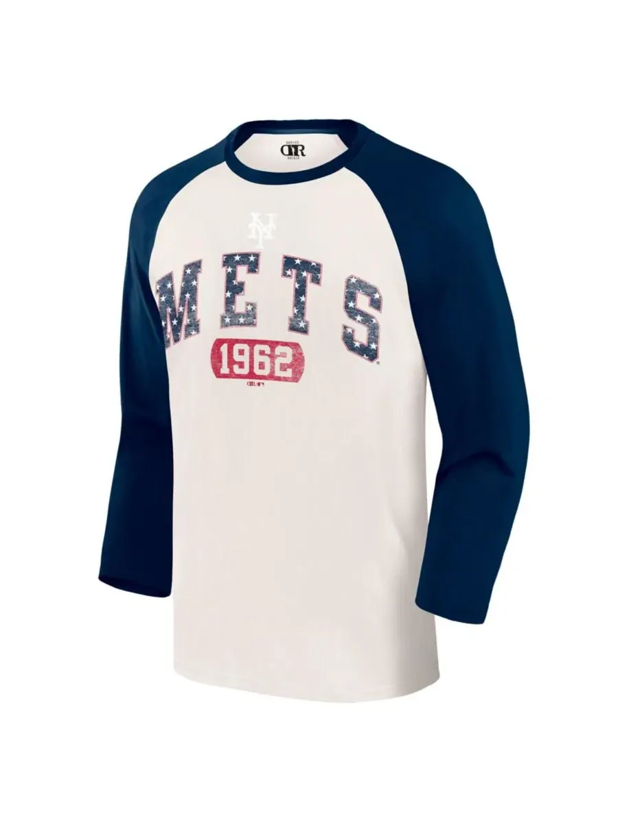 Футболка с длинным рукавом 3/4 New York Mets Americana Darius Rucker Collection By Fanatics — изображение 2 из 4